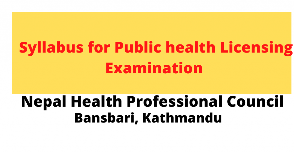 Syllabus for BPH licensing examination ›