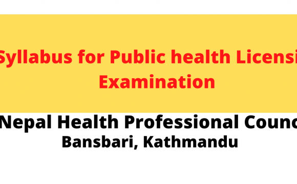 Syllabus for BPH licensing examination